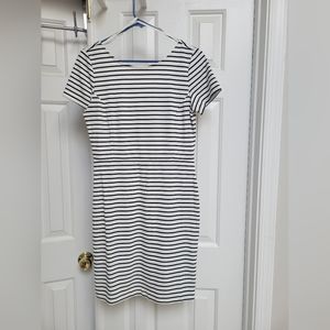 Black and white striped dress